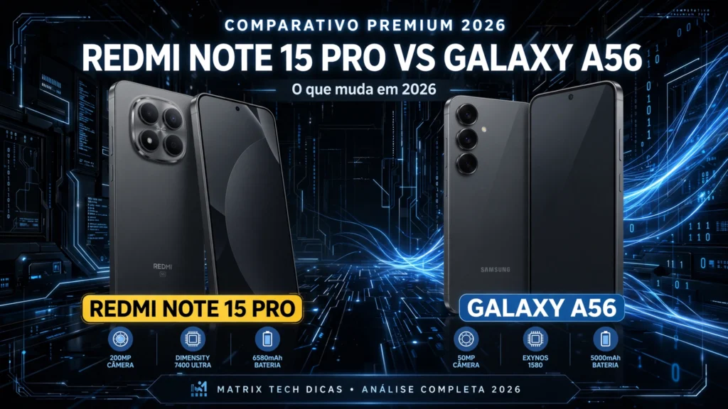 Redmi Note 15 Pro vs Galaxy A56: Comparativo Completo 2026