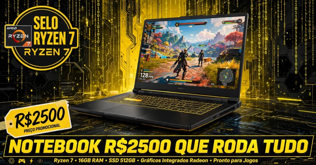 Notebook R$2.500 Ryzen 7 - 3 modelos que rodam tudo