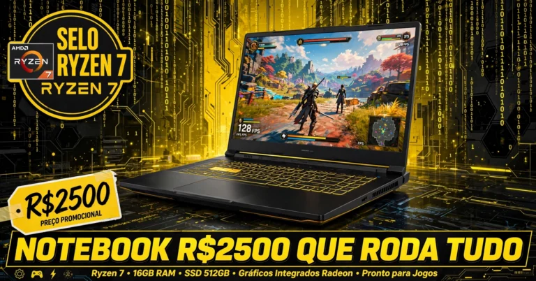 Notebook R$2.500 Ryzen 7 - 3 modelos que rodam tudo