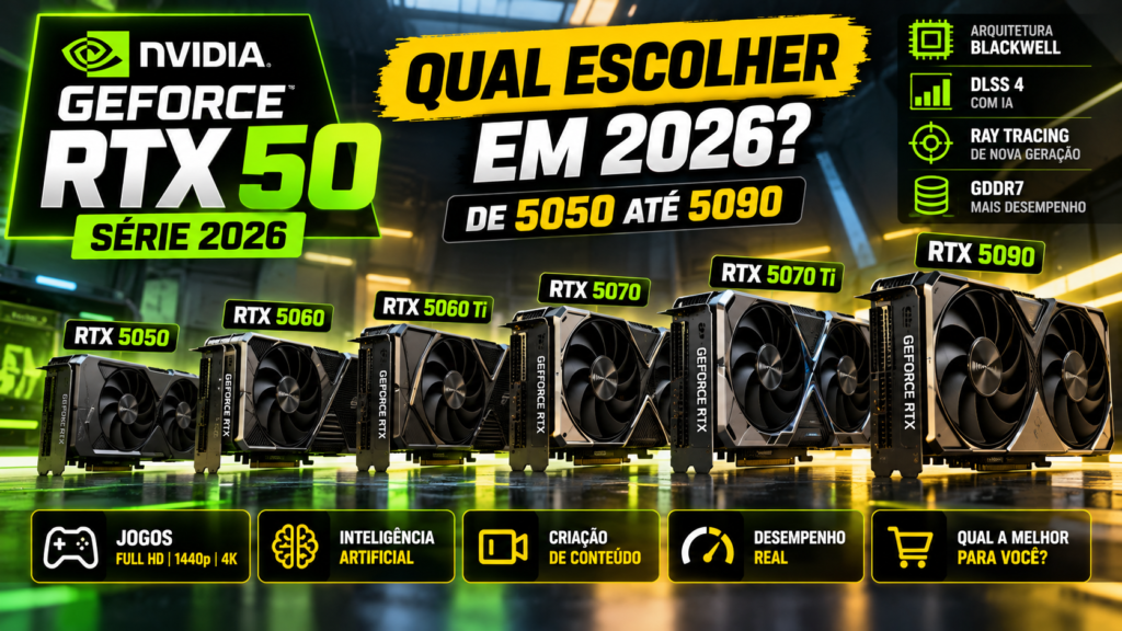 RTX 50 em 2026: 5 Modelos e Qual Escolher